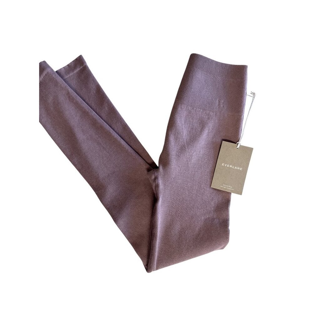 Everlane Organic Cotton Ankle Seamless Ribbed Legging XS/S Dusty Lavender Purple - Picture 2 of 8